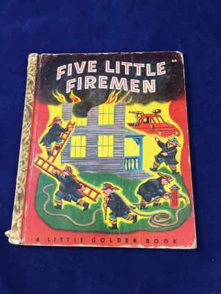 Vintage Five Little Firemen Little Golden Book 1948