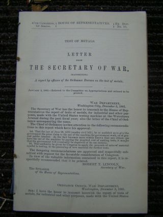 Government Report 1882 Officers Of The Ordnance Bureau On The Test Of Metals