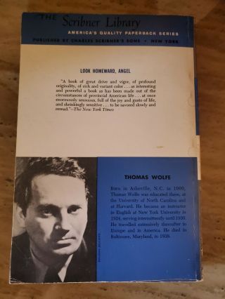 Look Homeward,  Angel By Thomas Wolfe Scribner Library Paperback 1957 2