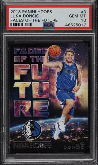 Pop 7 Psa 10 Rc Luka Doncic 2018 - 19 Hoops Faces Of The Future Rookie Insert