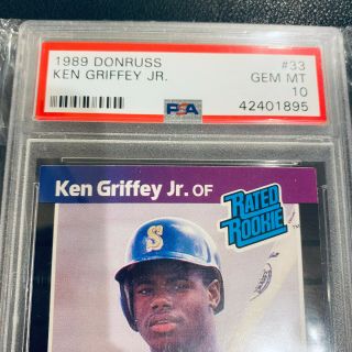 1989 Donruss 33 Ken Griffey Jr.  Rookie Card Rc Psa 10 Gem Mt
