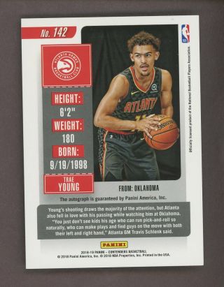 2018 - 19 Panini Contenders The Finals Ticket Trae Young RC Rookie AUTO 25/49 2