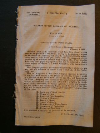 Gov Report 1836 Praying For Abolition Of Slavery In The District Of Columbia