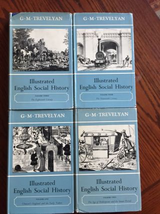Illustrated English Social History By G.  M.  Trevelyan 4 Volumes 1963 Hc/djs