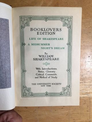 Antique 1901 First Edition Book A Midsummer Nights Dream William Shakespeare