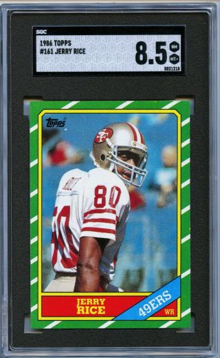 1986 Topps 161 Jerry Rice Rookie Card Sgc 8.  5 - Psa Crossover 8 - 9 - Stunning