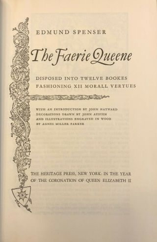 1953 The Faerie Queen by Edmund Spenser w/ Slipcase - Heritage Press 3