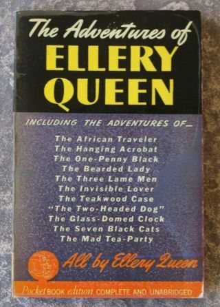 Pocket Books 99 The Adventures Of Ellery Queen 5th 1941 Short Stories White Pgs