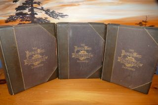 Antique Poetical Of Longfellow - Volumes I,  Ii,  & Iii (large,  Heavy Set)