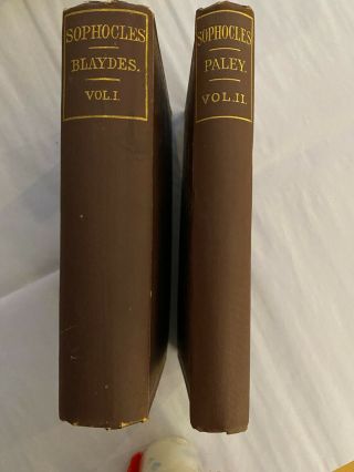 Sophocles,  With Engl.  Notes,  By F.  H.  M.  Blaydes,  F.  A.  Paley Ed,  2vol,  1859 Rare