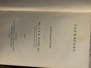 Sophocles,  With Engl.  Notes,  by F.  H.  M.  Blaydes,  F.  A.  Paley ED,  2VOL,  1859 RARE 3