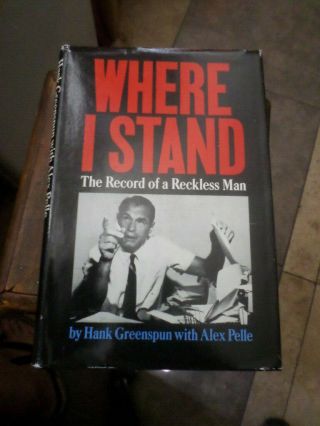 Where I Stand - The Record Of A Reckless Man - 1966 - Hc/dj