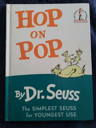 Hop On Pop,  The True 1963 1st Edition By Dr.  Seuss,  Hard Cover Dust Jacket