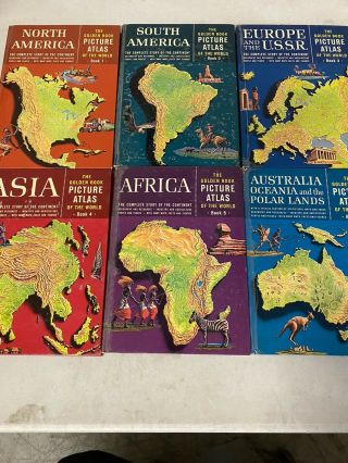 The Golden Book Picture Atlas Of The World Set Of 6; Golden Press 1960