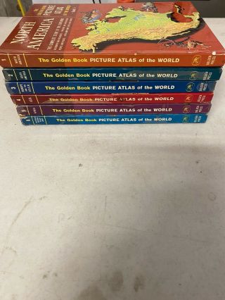 The Golden Book PICTURE ATLAS of the world SET of 6; Golden Press 1960 3
