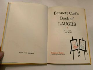 1959 Bennett Cerf ' s Book Of Laughs Beginner Books Book Club Edition Hardcover 3