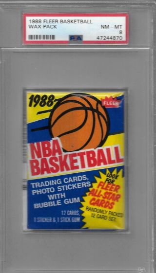 1988 Fleer Basketball Wax Pack Psa 8 Nm/mt Newly Graded