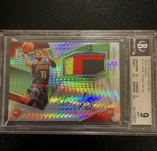 2018 - 19 Spectra Trae Young Rpa Rc Auto Green /49 Bgs 9/10