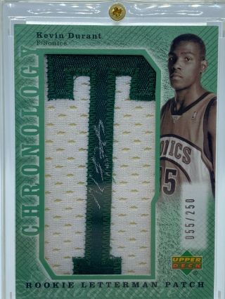 2006 Upper Deck Chronology Rookie Letterman Patch Auto LMA - 248 Kevin Durant 4