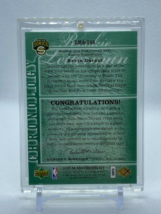 2006 Upper Deck Chronology Rookie Letterman Patch Auto LMA - 248 Kevin Durant 5