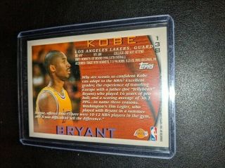 1996 - 97 Topps 138 Kobe Bryant Rookie Card RC LAKERS MOST WANTED 2