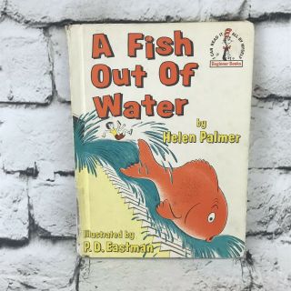 Vtg 1961 Dr Seuss Beginner Books A Fish Out Of Water By Helen Palmer