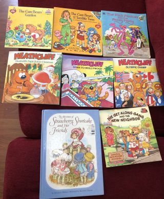 Vintage 80’s Books Care Bears,  Heathcliff Strawberry Shortcake Etc