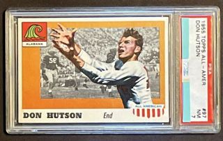 Don Hutson Rookie Card Rc 1955 Topps All American 97 Psa Graded 7