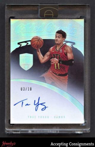 2019 - 20 Panini Eminence Gilded Graphs Trae Young Autograph Auto 03/10 Hawks