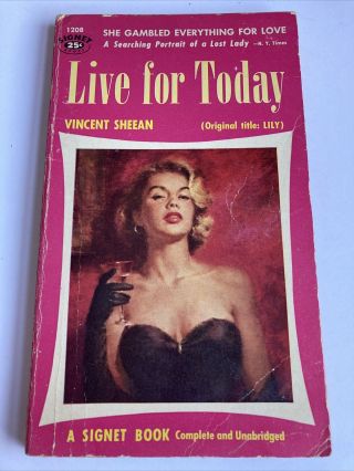 Live For Today Vincent Sheean Vintage Sleaze Gga Paperback Signet Maguire Cover