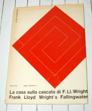 Vtg Book Frank Lloyd Wrights Fallingwater House Pictures Italian Eng Dj 1965 2nd