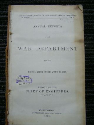 Government Report 1898 Annual Reports Of The War Department Year 1898 W/maps