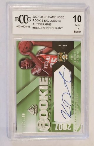 2007 Sp Game Exclusives Kevin Durant Rc Auto /100 Bccg 10 Rare Bgs Psa
