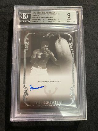 2012 Leaf The Greatest Autograph AU21 Muhammad Ali On Card Auto BGS 9 Silver /10 3
