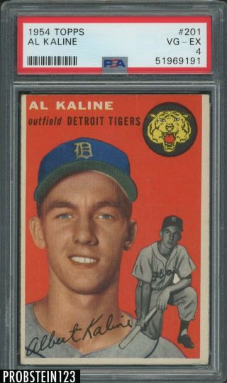 1954 Topps 201 Al Kaline Tigers Rc Rookie Hof Psa 4 Vg - Ex " Looks Nicer "