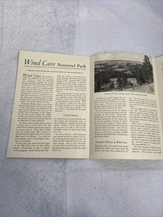 Vintage “Wind Cave,  National Park” Brochure - Map / South Dakota 19 3
