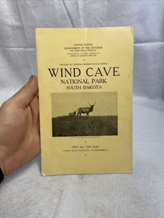 Vintage “wind Cave,  National Park” Brochure - Map / South Dakota 20
