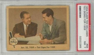 1959 Fleer Ted Williams 68 Jan 23 1959 - Ted Signs For 1959 Psa 7 02322265