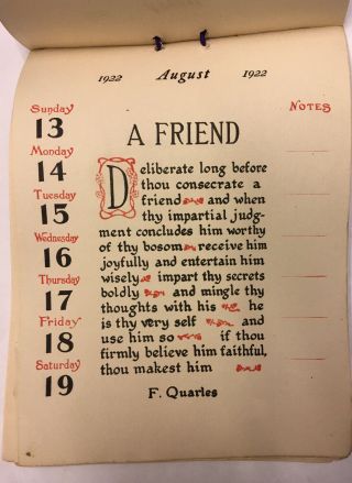 1922 Maxfield Parrish Illus.  “the Calendar of Friendship” 2