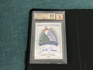 2016 Ud Goodwin Champions Autographs Justin Thomas Rc Bgs 9.  5/10 Players Champ