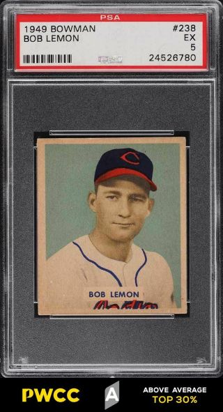 1949 Bowman Bob Lemon Rookie Rc 238 Psa 5 Ex (pwcc - A)