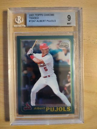 2001 Topps Traded Chrome T247 Albert Pujols Cardinals Rc Rookie Bgs