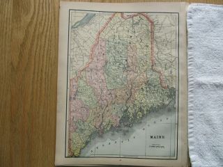 Antique Maine 1893 Map From Gaskell 