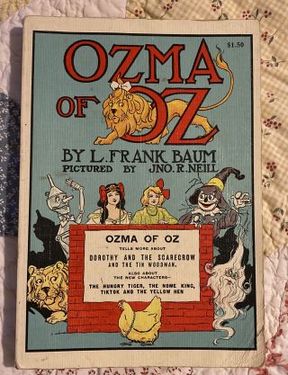 1907 Ozma Of Oz - L.  Frank Baum Book Wizard Of Oz Series