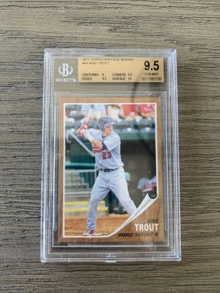 Mike Trout 2011 Topps Heritage Minors Rookie Card Rc 44 Bgs 9.  5 (maybe Psa 10?)