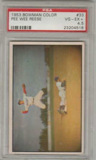 1953 Bowman Color Pee Wee Reese Psa 4.  5