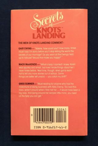 TV tie - in pb SECRETS OF KNOTS LANDING 1 (Pioneer Soaps & Serials 1st,  1986) 2
