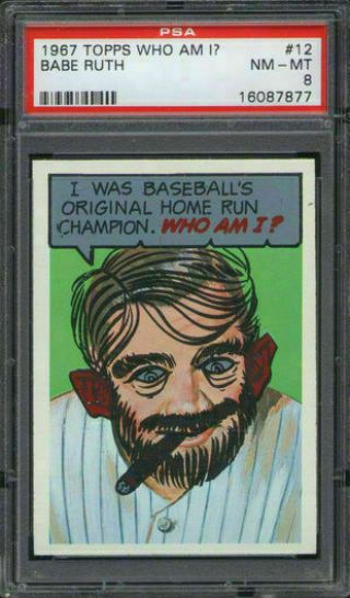 1967 Topps Who Am I? 12 Babe Ruth Psa 8 York Yankees Hof