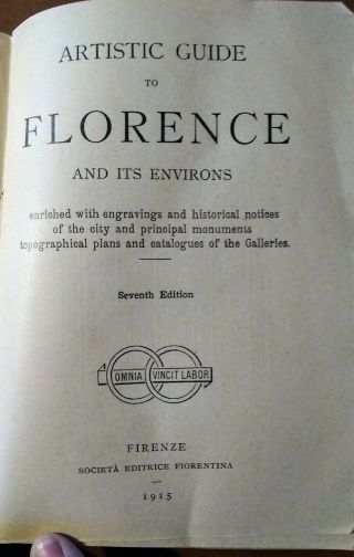 1915 Artistic Guide to Florence and It ' s Environs w Foldout Map & Panorama 2