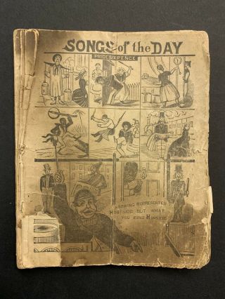 Early 1800’s Chapbook Book Songs Of The Day Engravings Cuts Six Pence